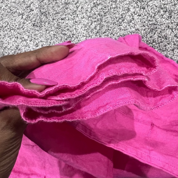 Lauren Ralph Lauren Women’s 100% Linen Roll Tab Sleeve Pink shirt Blouse Large - Picture 7 of 9